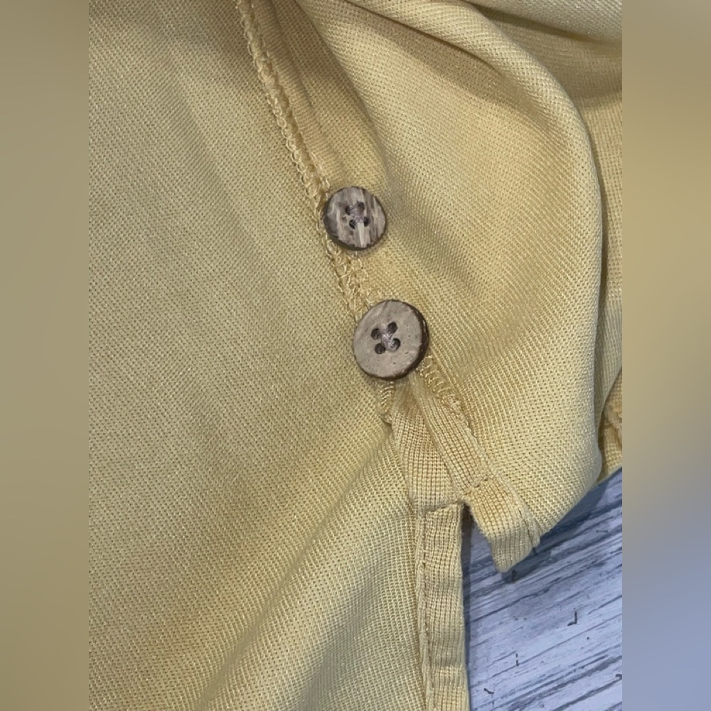 Bobby Chan Mens Short Sleeve Silk Shirt Yellow Size XLarge - Picture 4 of 7